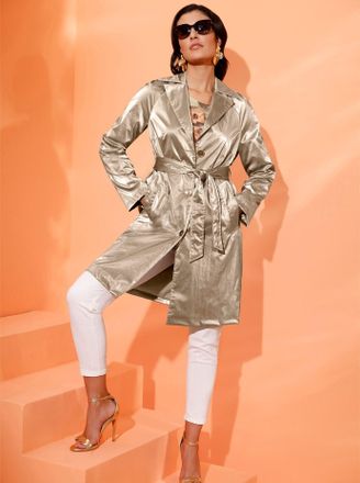 Cr&eacute;ation L Kurzmantel CREATION L, Damen, Gr. 38, gold (goldfarben), 100% Polyester, unifarben, unifarben mit Farbeinsatz, unifarben mit Farbeins&auml;tzen, M&auml;ntel Kur