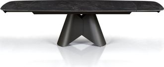Oresteluchetta Mesa extensible cer&aacute;mica/metal calacatta negro-gris 76x100x200-300