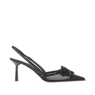 Prada Mesh slingback pumps with bow Woman 41