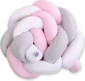 OEM Protector De Cuna Trenzado: Blanco, Gris Y Rosa