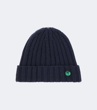 God's True Cashmere Berretto in cashmere a coste con malachite