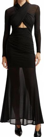 Bardot Veria Wrap Mesh Maxi Dress In Black