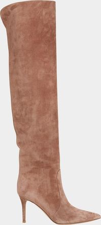 Gianvito Rossi Hansen Suede Pointed-Toe Knee Boots
