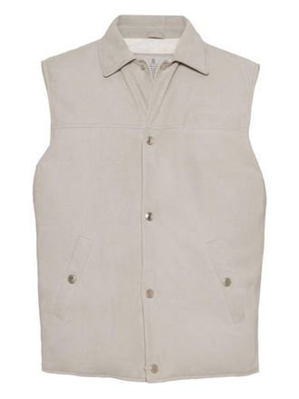 Brunello Cucinelli Leather Down Vest