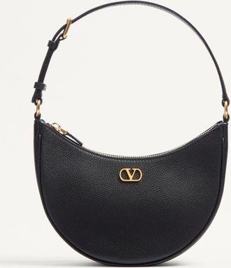 Valentino Garavani VLogo Signature Mini Hobo Bag In Grainy Calfskin Wo