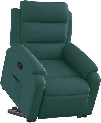 vidaXL Vidaxl - Sill&oacute;n Reclinable Elevable Tela Verde Oscuro