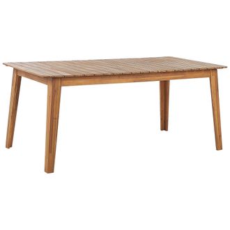 Beliani Beliani - Mesa De Comedor De Madera De Acacia Clara 180 X 90 Cm 6 Personas R&uacute;stico Jard&iacute;n Exterior Fornelli