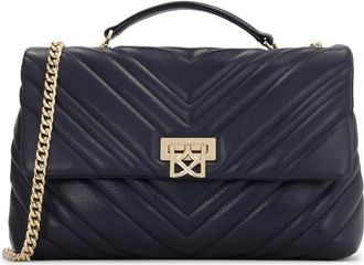 Kazar Donkerblauwe gewatteerde kettinghandtas - Dames - Handtassen - Blauw - ONE Size - Leer - Tassen