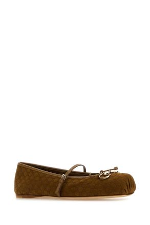 Gucci Suede Ballet Flat - Brown