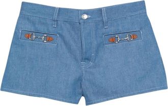 Gucci Denim Cotton Shorts - Dames - Denim shorts - Blauw - W28 - Denim - Korte Broeken