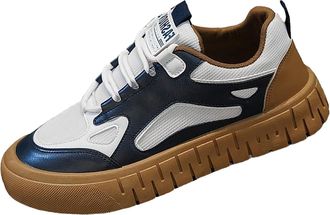 Generic Trainers Mens Thick Sole Casual Sports Shoe Flat Lightweight Mesh Breathable Fashion Sneakers Walking Non-Slip Athletic Trainers with Soft Cushion Com