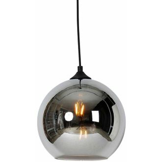 QAZQA Lampada a sospensione wallace - Art d&eacute;co - Vetro,Acciaio - Grigio/Nero - Tondo Max. 1 x Watt - Qazqa