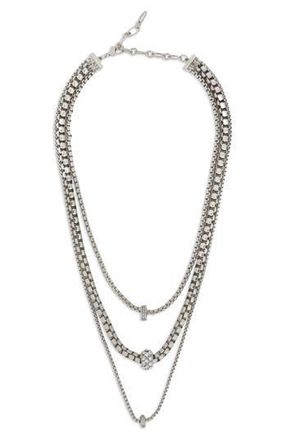 Saachi Crystal Charm Layered Necklace in Silver at Nordstrom Rack