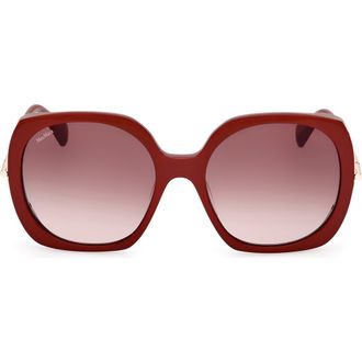 Max Mara Malibu 58mm Gradient Butterfly Sunglasses in Red /Pale Gold /Brown Lenses at Nordstrom Rack