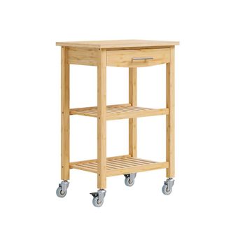 SoBuy Sobuy Carro De Cocina Con Amplia Superficie De Trabajo Negro 58x40x86cm Moderno Fkw135-n