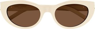 Saint Laurent SL M115 004 Womens Sunglasses White Size 54 - Free RX Lenses - Free RX Lenses