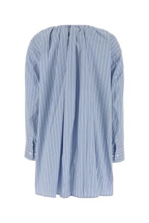 Alexander Wang Womens Embroidered Poplin Shirt Dress Lightbluestripe Exterior: Cotton Abiti