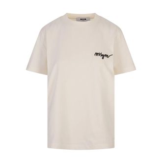 Msgm Mujer, Camisetas, Blanco, Talla: S