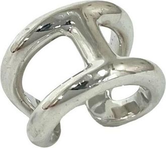 Herm&egrave;s Silver Silver 925 Band Ring (Pre-Owned)