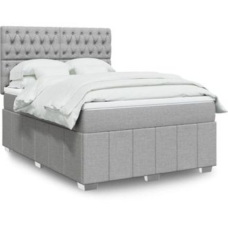 vidaXL Vidaxl - Cama Box Spring Con Colch&oacute;n Tela Gris Claro 160x200 Cm