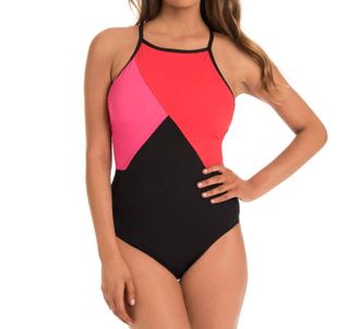 Amoressa High Neck One Piece Swimsuit In Amo Solitaire