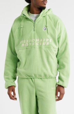 Billionaire Boys Club BB Windrunner Hooded Fleece Quarter Zip Pullover in Forest Shade at Nordstrom Rack, Size Medium