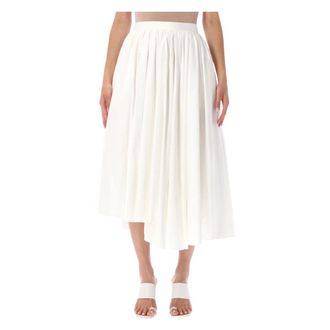 Self Portrait Poplin Midi Skirt - female - Self Portrait - Midi Skirts - White - XS - Skirts