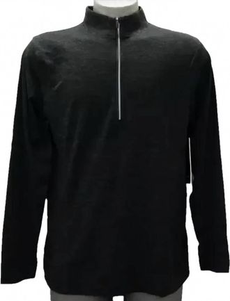 lululemon Mens Metal Vent Tech 1/2 Zip Long Sleeve Shirt In Dark Grey / Black