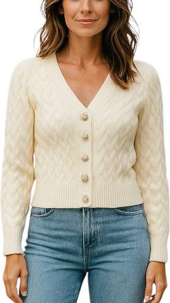 Bishop + Young Mckenzie Cable Knit Sweater in Ivory at Nordstrom, Size Small