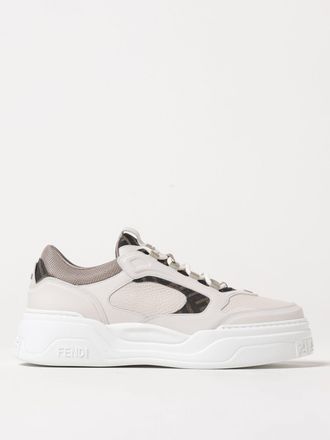 Fendi Sneakers Force Fendi in pelle e misto cotone jacquard