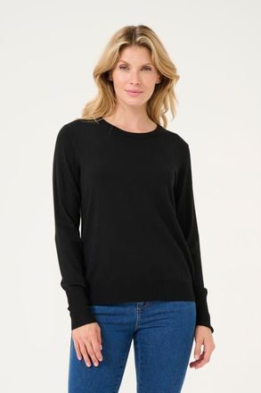 Kaffe KAlizza Round Neck Regular Fit Pullover in Black Deep at Nordstrom, Size X-Small