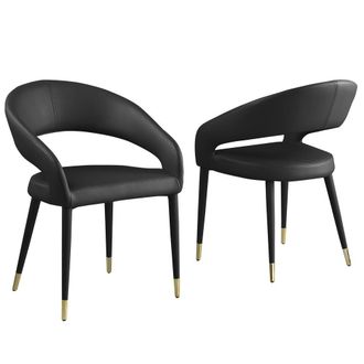 Best Master Furniture Jacques Faux Leather Black Dining Chairs (Set of 2)