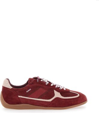 Alohas Suede Sneakers with Rounded Toe and Lace-Up Closure
