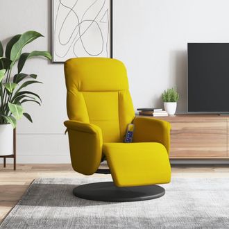 vidaXL Vidaxl - Sill&oacute;n Reclinable Masaje Con Reposapi&eacute;s Terciopelo Amarillo