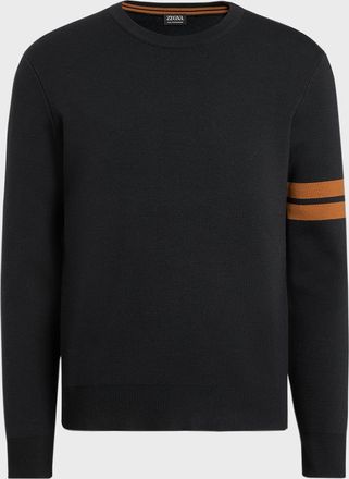 Ermenegildo Zegna Men & apos;s Signifier Stripe Crewneck Sweater
