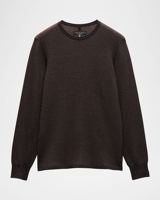Rag & Bone Mens Gregory Slim-Fit Waffle Knit Crewneck Sweater