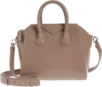 Givenchy Mini Antigona Leather Satchel in Taupe at Nordstrom
