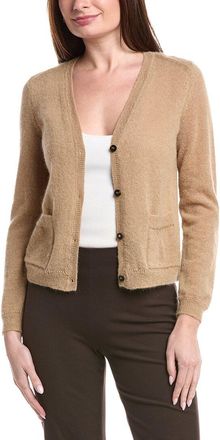 Lafayette 148 New York Patch Pocket V-Neck Mohair & Alpaca-Blend Cardigan