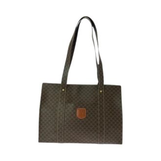 Celine Pre-owned Tote Bags, female, Brown, Size: ONE SIZE Pre-owned Vintage Macadam PVC Tote Shoulder Bag