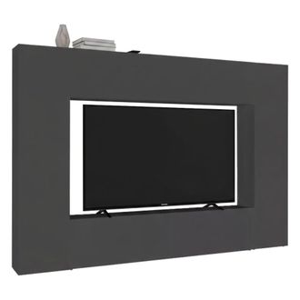 Dmora Pared Equipada Dgirm, Conjunto De Sal&oacute;n Mueble Tv Con 4 Puertas, Mueble De Sal&oacute;n Polivalente, 100% Made In Italy, Cm 260x30h180, Antracita - Dmora
