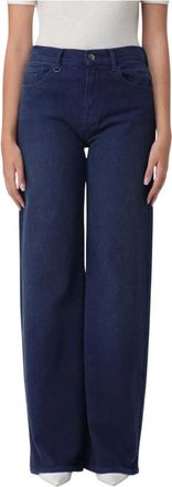 Emporio Armani Donkere Wassing Wide Leg Jeans - Dames - Loose Fit Jeans - Blauw - W29 - Katoen - Jeans