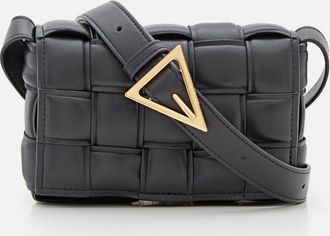 Bottega Veneta Black SMALL PADDED CASSETTE LEATHER SHOULDER BAG