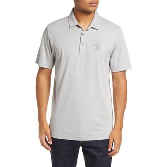 Travis Mathew Yeah Yeah Bay Print Cotton Blend Golf Polo in Heather Light Grey at Nordstrom Rack, Size Xx-Large