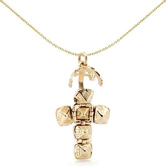 Jewelco London 9ct Gold Small Globe Cross Masonic 10mm Orb Ball Pendant - JMS010
