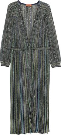 Missoni Trui met V-hals en pailletten - Dames - Lange truien - Veelkleurig - XS - Pailletten - Truien & Vesten