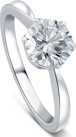 Pompeii3 1 1/2Ct Solitaire Lab Grown Round Diamond Engagement Ring 14k Gold & Platinum