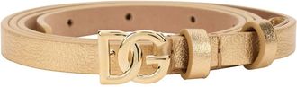 Dolce & Gabbana Riem met logo - Dames - Riemen - Geel - 90 CM - Leer - Accessoires