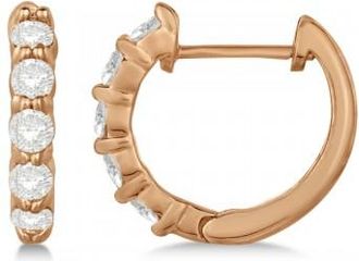 Allurez Hinged Hoop Lab Grown Diamond Huggie Style Earrings 14k Rose Gold (0.50ct)