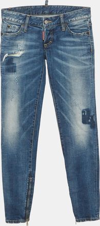 Dsquared2 Blue Distressed Denim Slim Fit Jeans S/waist