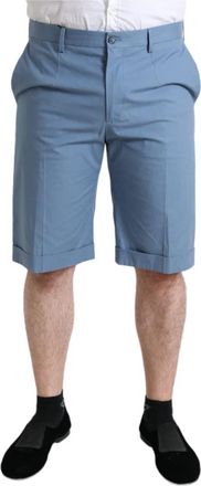 Dolce & Gabbana Bermuda Shorts - Heren - Korte Broeken - Blauw - 2XL - Katoen - Korte Broeken